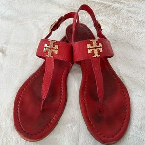 Tory Burch Leather T-Strap Sandals in US Size 9.5